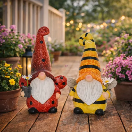 Manó álló kerámia 11x10x24cm sárga, piros 2 féle, 1 db