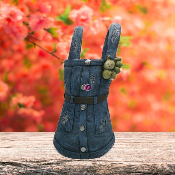 Kerti figura Kaspó farmerruha 44,5 cm