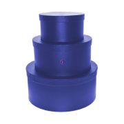   Kalapdoboz kerek papír 25cm,20cm,15cm sötétkék 3-db-os szett