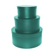 Kalapdoboz kerek papír 25cm,20cm,15cm türkiz 3-db-os szett