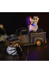 Halloweeni csontváz pár autóval 25 cm LED-es