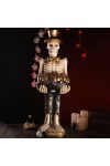 XXL Halloweeni csontváz fiú figura tökkel 84 cm LED-es