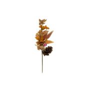 Őszi Ág leveles tobozzal 58cm narancssárga