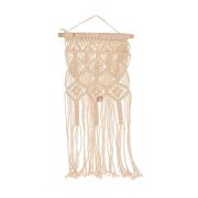 Makramé dekor akasztós textil 25x66 cm krém