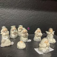 Betlehem figurák 3,8cm fehér, ezüst 10 db-os szett
