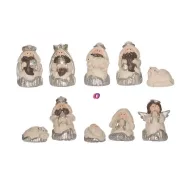Betlehem figurák 3,8cm fehér, ezüst 10 db-os szett