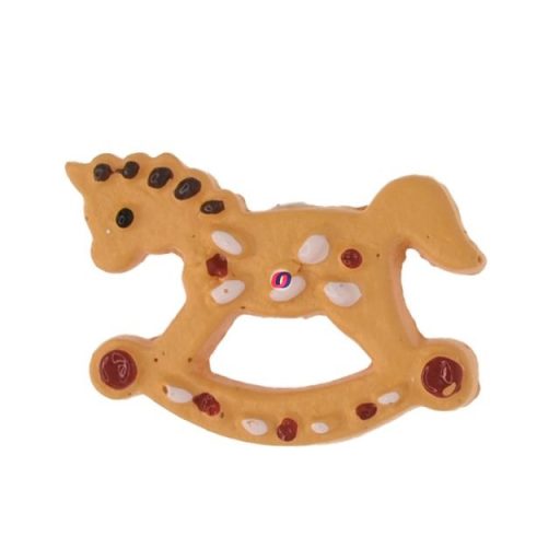 Mézeskalács hintaló öntapadós poly 3x2,1x0,5cm barna 8 db-os szett