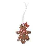 Mézeskalács figura akasztós poly 7x5,2x0,8cm barna