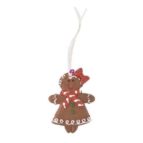 Mézeskalács figura akasztós poly 7x5,2x0,8cm barna