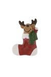 Szarvas zoknival öntapadós poly 4,6x3,1x1,3cm piros 4 db-os szett