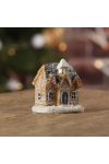 Ház havas poly 4,5x4,2x4,7cm barna