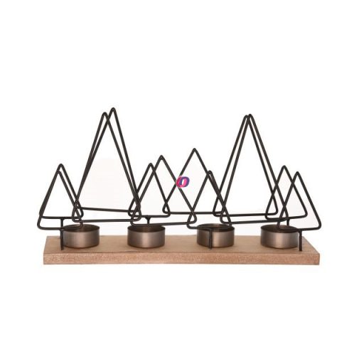 Adventi mécsestartó fa, fém 30x8,3x16cm fekete