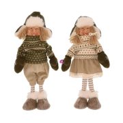   Karácsonyi Kobold bojtos sapkában álló textil 15x11,1x36cm zöld 2 féle
