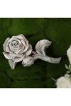 Kegyeleti rózsa, sírdísz poly 13,5x8,5x4 cm szürke