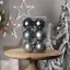 Karácsonyfa gömb dísz műanyag 6cm grafit szürke 3 féle 12 db/szett