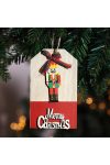 Karácsony dísz akasztós diótörővel fa 12,4X7,3X0,6cm piros, barna 2 féle