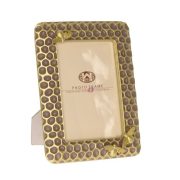 Képkeret méhecskével, poly, 15x20x2,2 cm, arany,