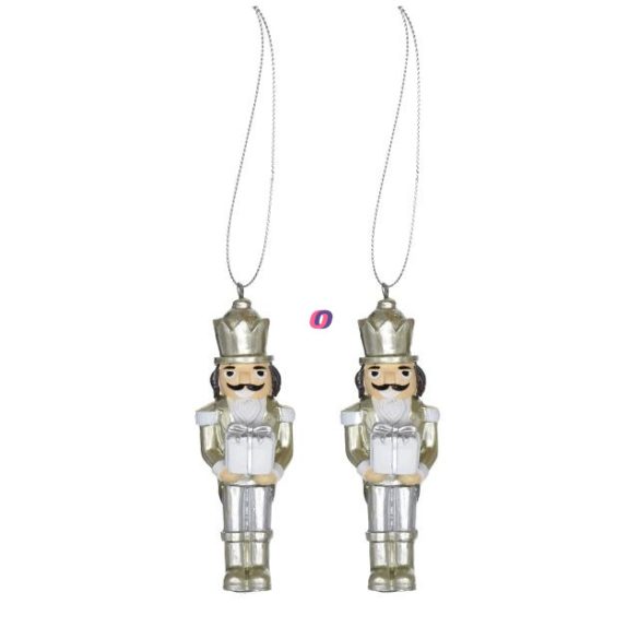 Diótörő ajándékkal poly 10,5cm arany 2 db-os szett