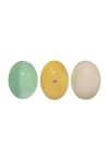 Húsvéti tojás dekor kerámia 6,5x6,5x8,4cm sárga, szürke 2 féle (1db)