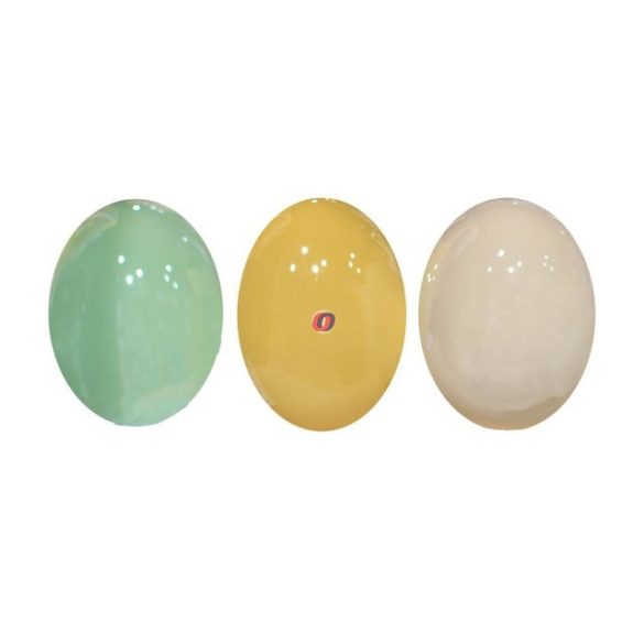 Húsvéti tojás dekor kerámia 6,5x6,5x8,4cm sárga, szürke 2 féle (1db)