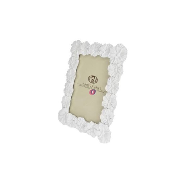 Képkeret virág mintával poly 18,5x23,5x2,3cm fehér