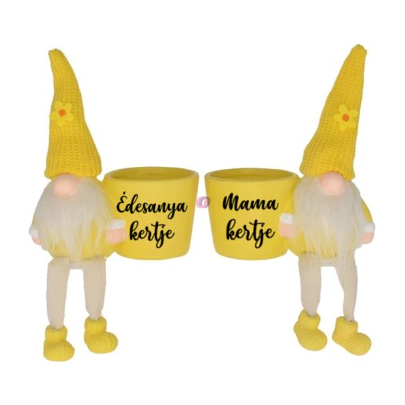 Egyedi neves virágcserép manóval 14 cm
