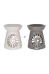 Párologtató kör mintával kerámia 8,2x8,2x9,6cm fehér, szürke 2 féle