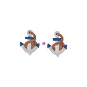   Vasmacska kötéllel öntapadós poly 5,3x4,1x0,9cm kék, fehér 2 db-os