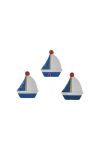 Vitorlás hajó öntapadós poly 4,1x4,8x0,7cm kék, fehér 3 db-os