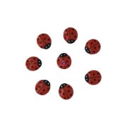   Katicabogár dekor szett öntapadós poly 2,2x2,4x0,7cm piros 8 db-os