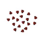   Katicabogár öntapadós poly 1,6x1,5x0,8cm piros, fekete 18 db-os