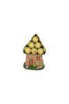 Tündérkert Házikó fatörzsben virágokkal világítós poly 12,7cm barna, sárga