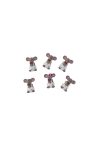 Egér csokornyakkendővel fiú öntapadós poly 2,8x2,2x1,2cm szürke, fehér 6 db-os