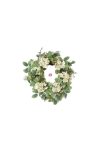 Tavaszi ajtódísz Selyemvirág koszorú hortenziával 70cm zöld, fehér