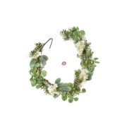 Selyemvirág girland hortenziával 150cm zöld, fehér