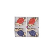 Teknős akasztós fa 12,5x10x1,5cm kék, piros 8 db-os