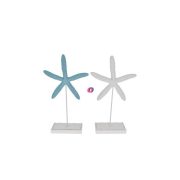   Dekoráció tengericsillaggal talppal poly 29cm kék, fehér 2 féle (1db)