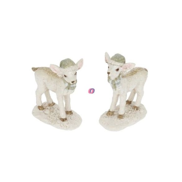 Szarvas sapkában, sállal álló, glitteres 5,8cm 2féle