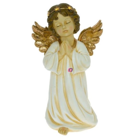 XXL Angyal figura led világítással imádkozó, álló, 31x22x50 cm