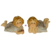 Angyal figura rózsával fekvő 2 féle 10,4x7,4x6,4 cm