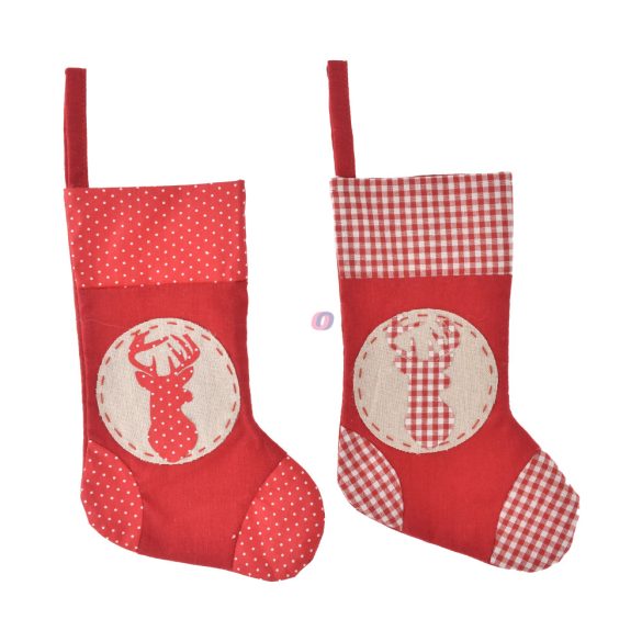 Prémium Mikulás zokni/csizma kandallóhoz piros 2 féle választható kivitel