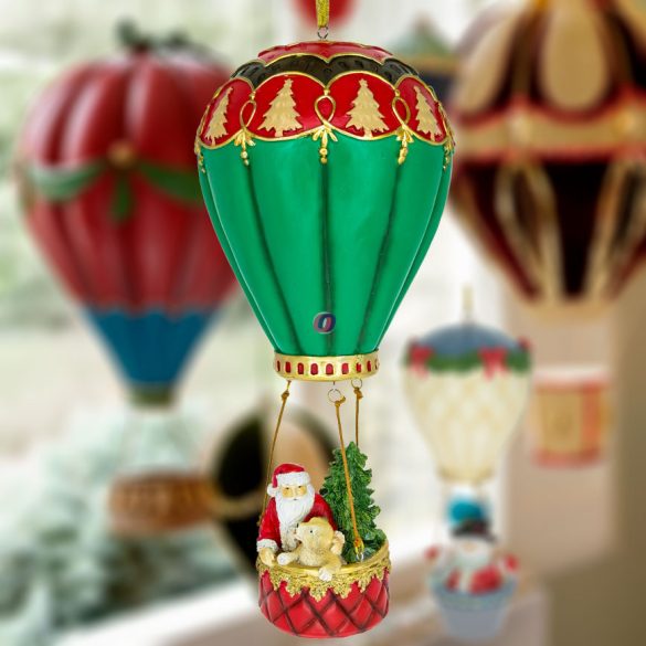 XL Karácsonyi Hőlégballon akasztós 35 cm Mikulásos