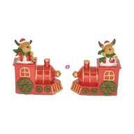 Mozdony szarvassal poly 8,1x4,2x8,9cm piros, zöld 2 féle