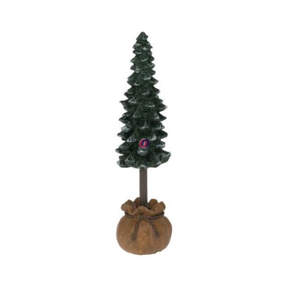 Mini Fenyőfa kaspóban téli falu kellék 14 cm