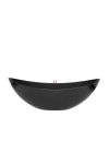 Csónak alakú kaspó, műanyag, 39x12x13 cm, fekete