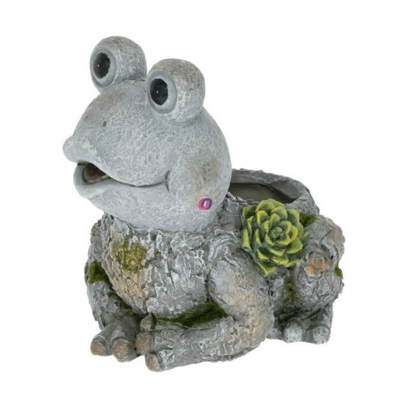 Kerti figura béka kaspóval 16 cm