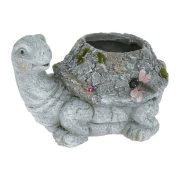 Kerti figura teknősbéka kaspóval 15 cm