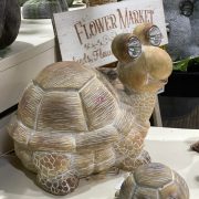   XL Cuki napelemes teknősbéka figura kő hatású 32 cm 2 db led kültéri dekoráció