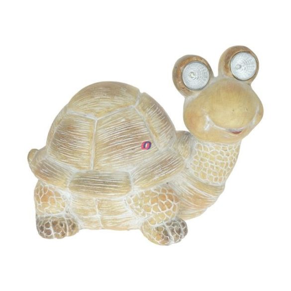 XL Cuki napelemes teknősbéka figura kő hatású 32 cm 2 db led kültéri dekoráció