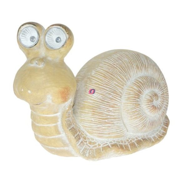 XL Cuki napelemes csiga figura kő hatású 34 cm 2 db led kültéri dekoráció